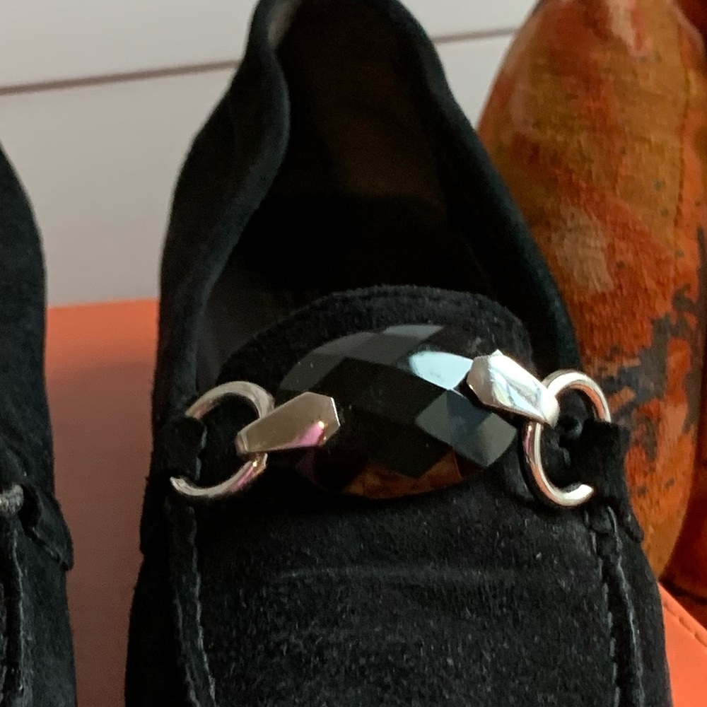 Stuart Weitzman Black Suede Flats Loafers - Picture 8 of 8